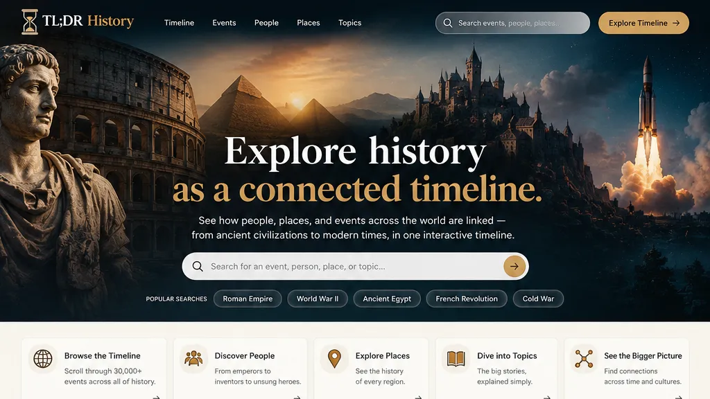 TLDR History, an independent interactive history application